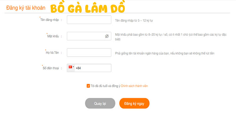 đăng ký bồ gà lâm dồ